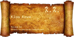 Kiss Keve névjegykártya