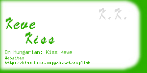 keve kiss business card
